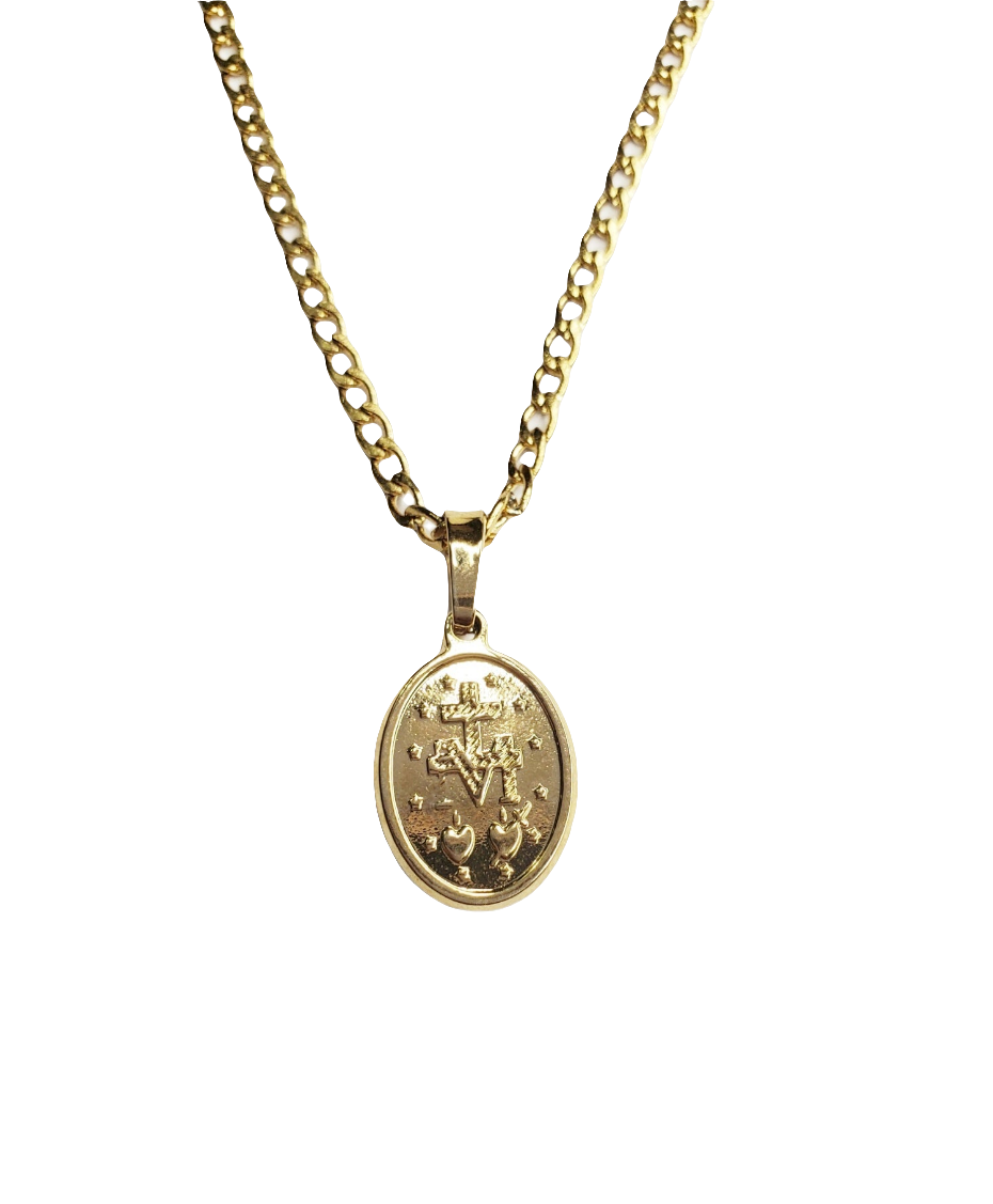Oval Relief Virgin Chain