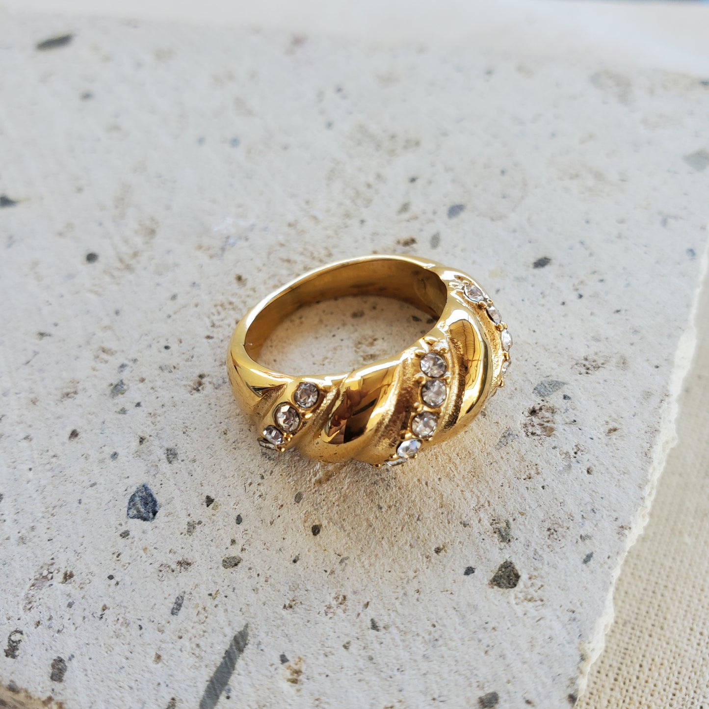 Croissant Zirconia Ring