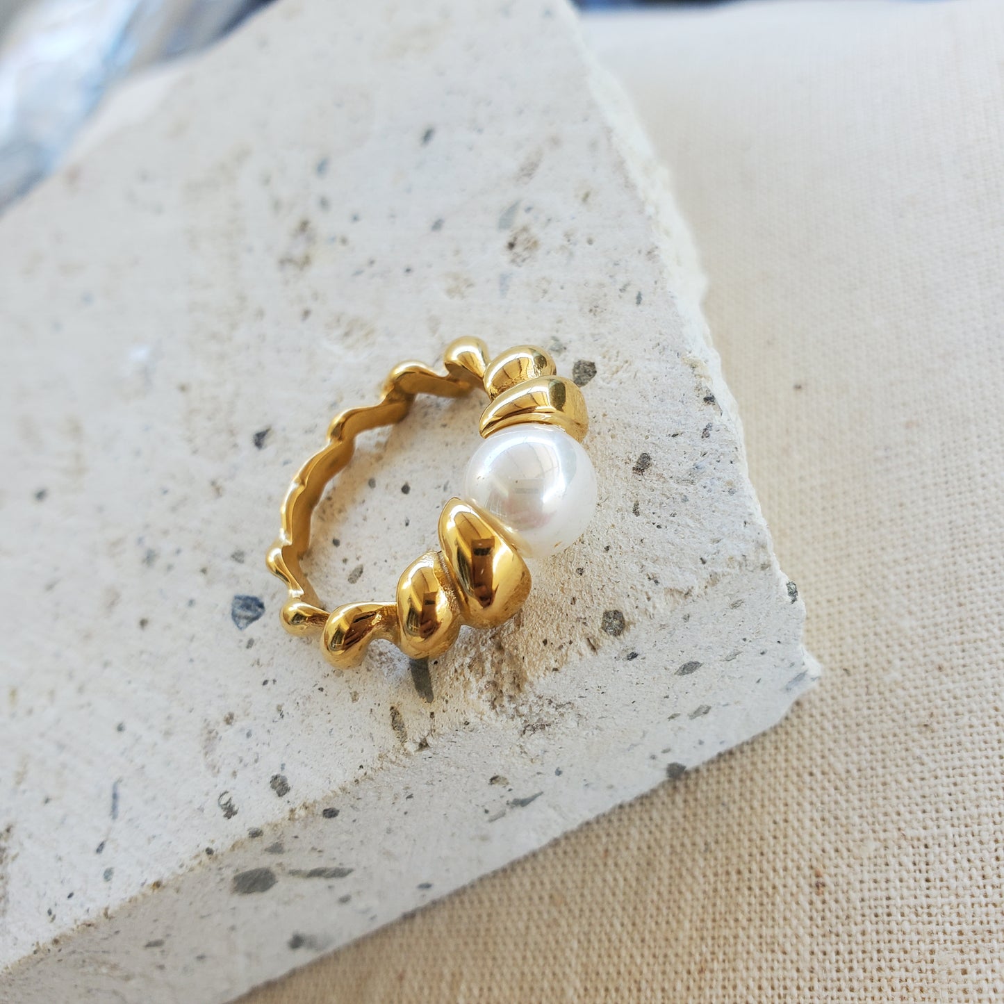 Croissant Pearl Ring
