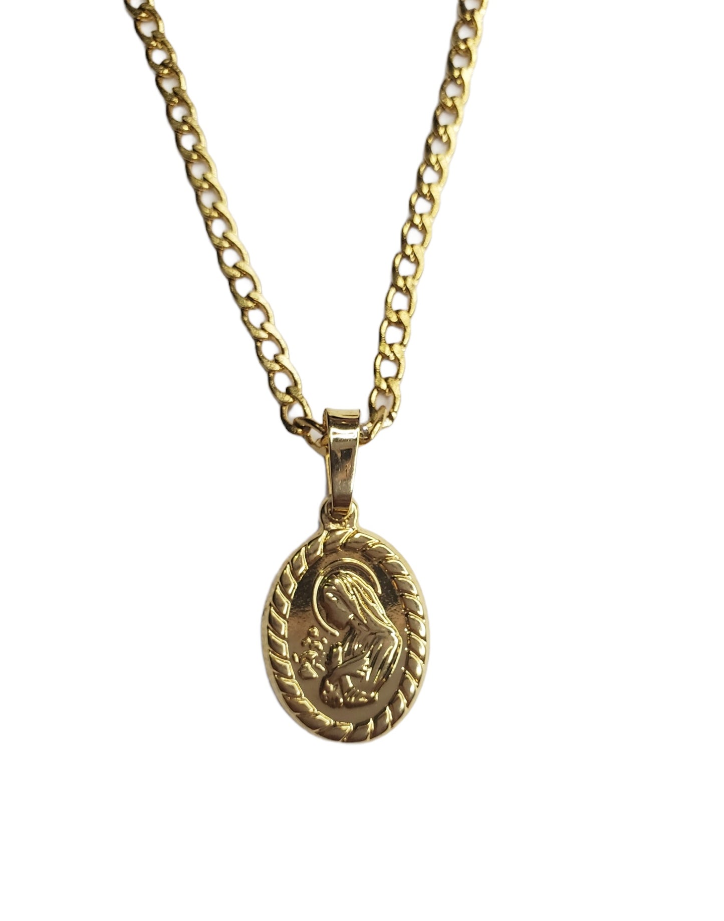 Oval Relief Virgin Chain